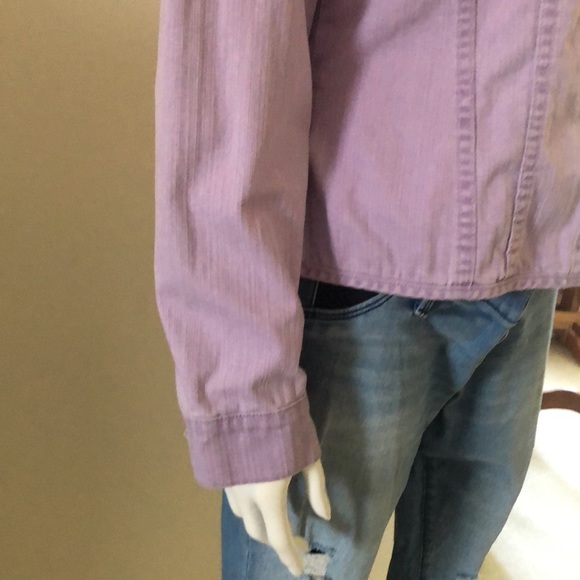 Christopher & Banks Women's Jean Jacket in Lilac and Lavendar - Picture 6 of 12